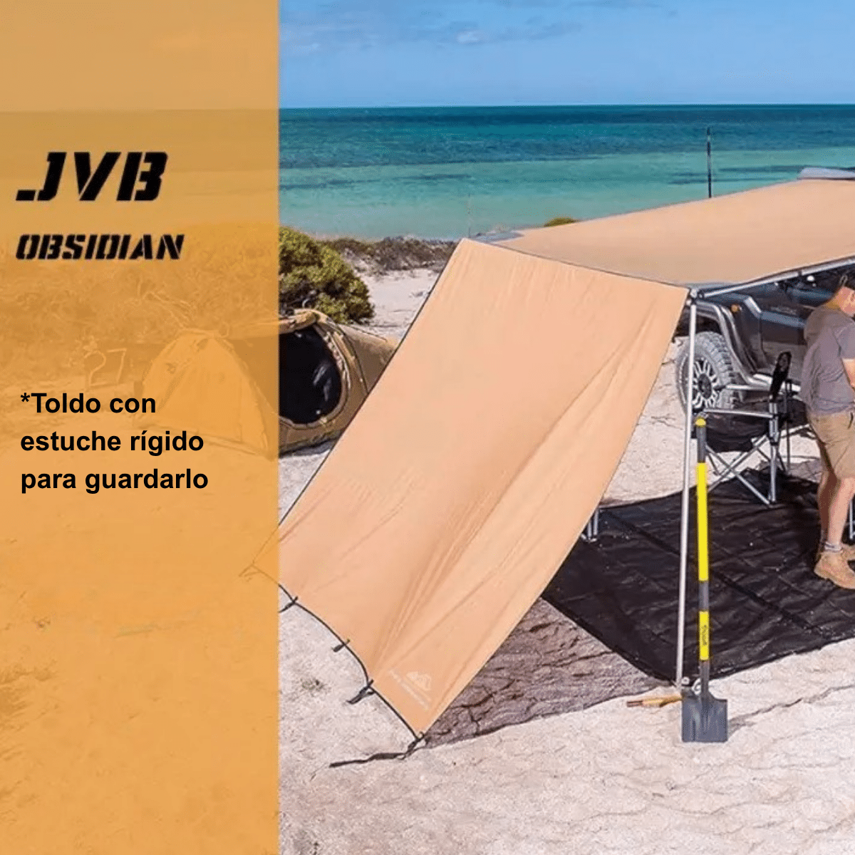 Texto (22) Toldo Lateral para Coche JVB Obsidian con Carcasa de Aluminio - Imagen 1